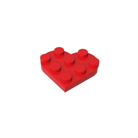 Gobricks,Plate Angled 3 x 3 with Heart Shape,39613