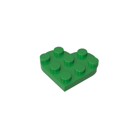 Gobricks,Plate Angled 3 x 3 with Heart Shape,39613