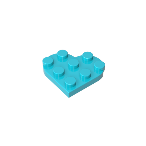 Gobricks,Plate Angled 3 x 3 with Heart Shape,39613