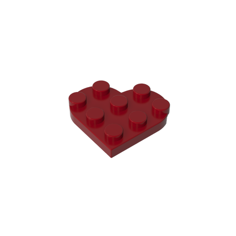 Gobricks,Plate Angled 3 x 3 with Heart Shape,39613