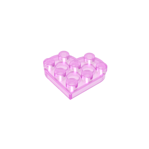 Gobricks,Plate Angled 3 x 3 with Heart Shape,39613
