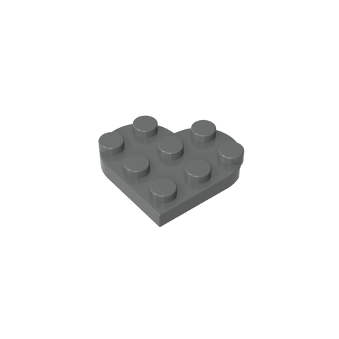 Gobricks,Plate Angled 3 x 3 with Heart Shape,39613