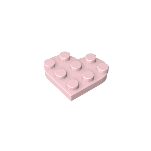 Gobricks,Plate Angled 3 x 3 with Heart Shape,39613