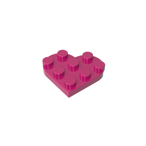 Gobricks,Plate Angled 3 x 3 with Heart Shape,39613