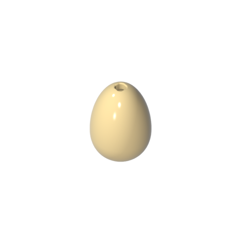 Gobricks,Food Egg with 1.5mm Hole [Plain],24946