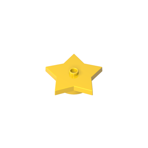 Gobricks,Plate Special 5-Point Star 4 x 4 2/3 with One Stud,39611