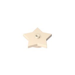 Gobricks,Plate Special 5-Point Star 4 x 4 2/3 with One Stud,39611