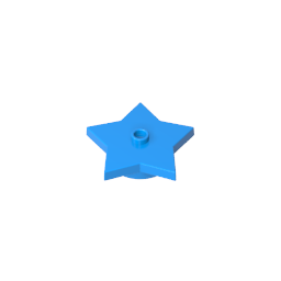 Gobricks,Plate Special 5-Point Star 4 x 4 2/3 with One Stud,39611