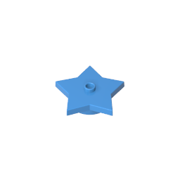 Gobricks,Plate Special 5-Point Star 4 x 4 2/3 with One Stud,39611