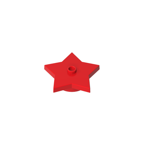 Gobricks,Plate Special 5-Point Star 4 x 4 2/3 with One Stud,39611