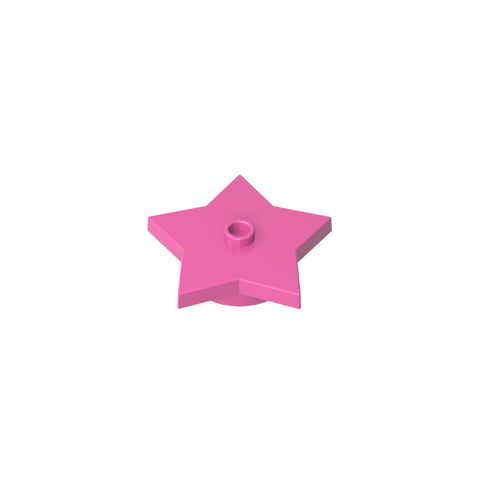 Gobricks,Plate Special 5-Point Star 4 x 4 2/3 with One Stud,39611