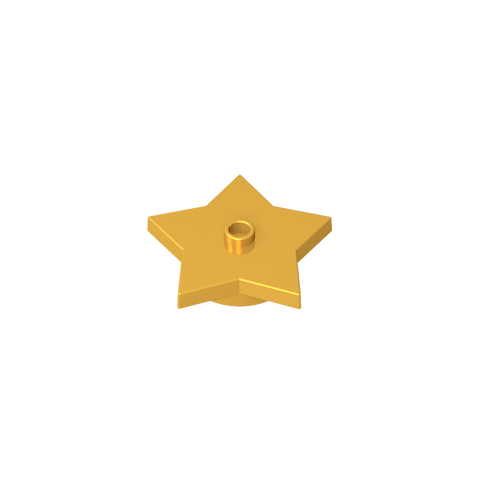 Gobricks,Plate Special 5-Point Star 4 x 4 2/3 with One Stud,39611