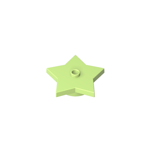 Gobricks,Plate Special 5-Point Star 4 x 4 2/3 with One Stud,39611