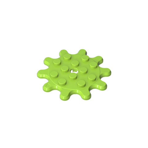 Gobricks,Plate Special 4 x 4 Splat Gear with 10 Teeth,35443