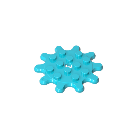 Gobricks,Plate Special 4 x 4 Splat Gear with 10 Teeth,35443