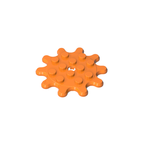 Gobricks,Plate Special 4 x 4 Splat Gear with 10 Teeth,35443