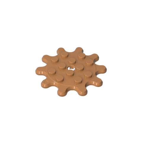 Gobricks,Plate Special 4 x 4 Splat Gear with 10 Teeth,35443