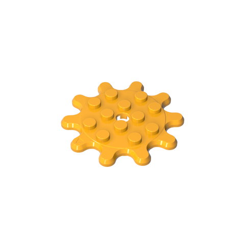 Gobricks,Plate Special 4 x 4 Splat Gear with 10 Teeth,35443