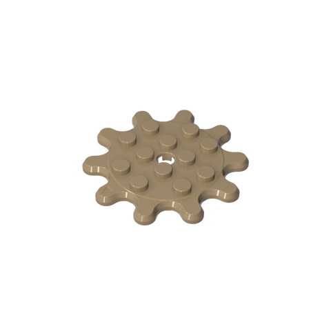 Gobricks,Plate Special 4 x 4 Splat Gear with 10 Teeth,35443