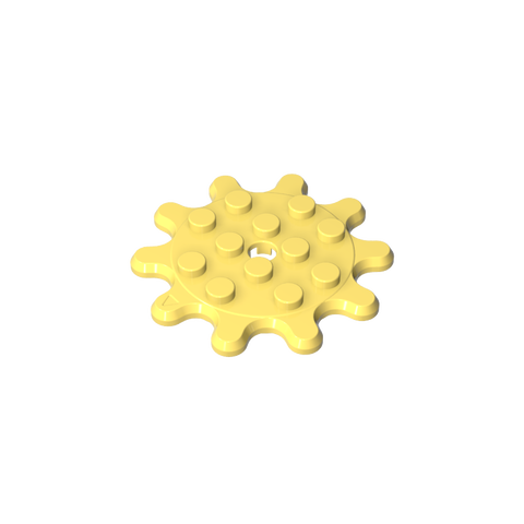 Gobricks,Plate Special 4 x 4 Splat Gear with 10 Teeth,35443