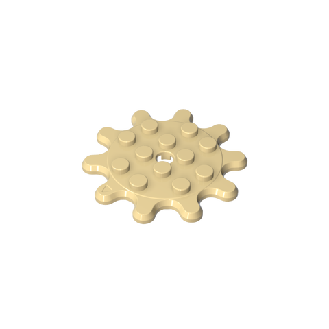 Gobricks,Plate Special 4 x 4 Splat Gear with 10 Teeth,35443