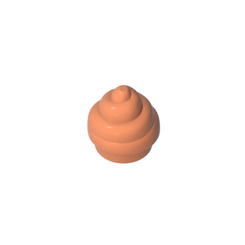 Gobricks,Plate Round 1 x 1 Swirled Top/ Poo,53119