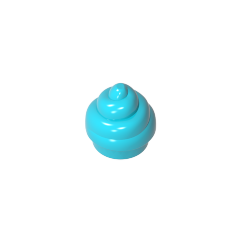 Gobricks,Plate Round 1 x 1 Swirled Top/ Poo,53119