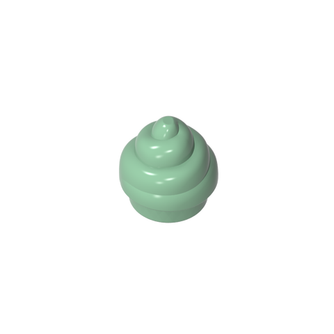 Gobricks,Plate Round 1 x 1 Swirled Top/ Poo,53119