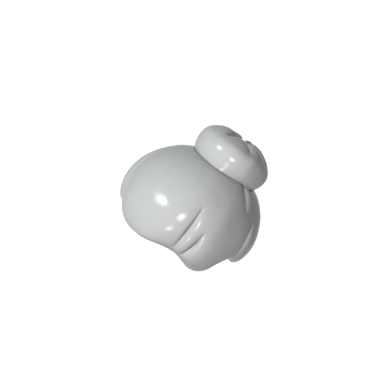 Gobricks,Minifig Hair with Top Knot Bun,93217