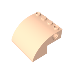 Gobricks,Slope Curved 4 x 4 x 2 with Holes,61487