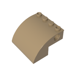 Gobricks,Slope Curved 4 x 4 x 2 with Holes,61487