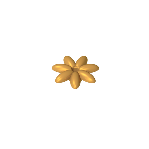 Gobricks,Plant, Outdoor Accessory Kit, Flower with 7 Thin Petals and Pin,95832,93081e