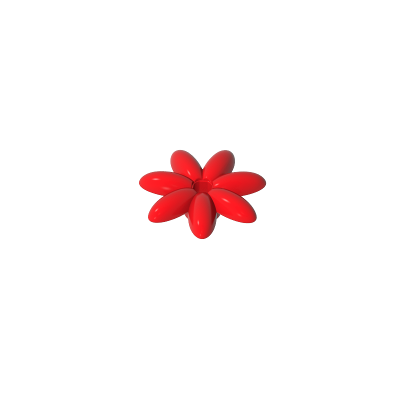 Gobricks,Plant, Outdoor Accessory Kit, Flower with 7 Thin Petals and Pin,95832,93081e