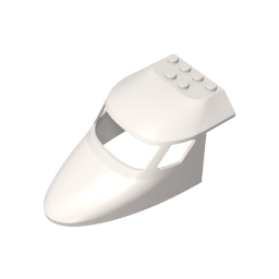 Gobricks,Aircraft Fuselage Curved Forward 6 x 10 Top,87613