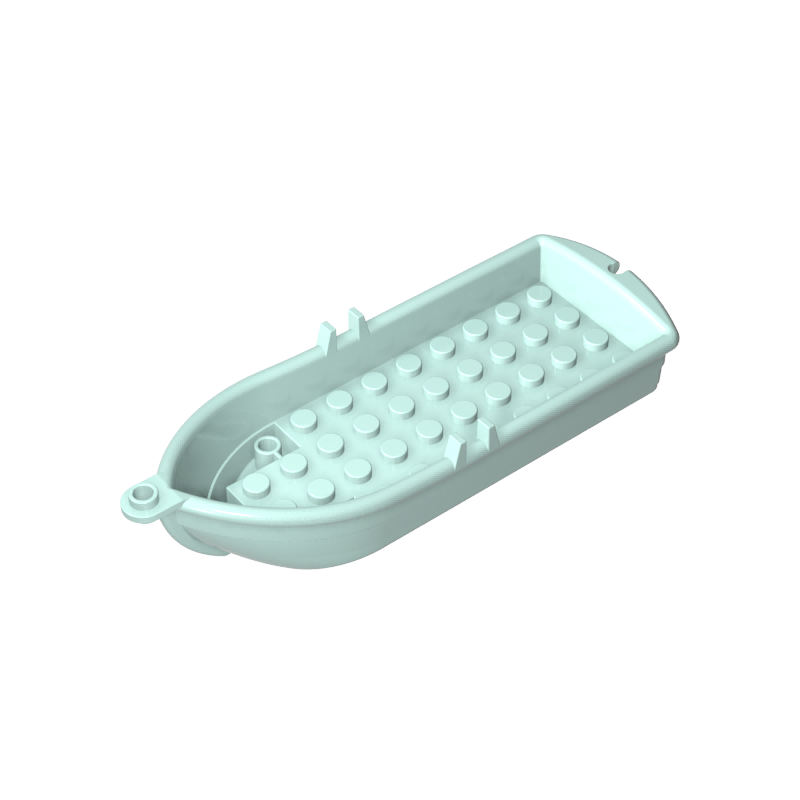 Gobricks,Boat/ Rowing Boat 14 x 5 x 2 with Oarlocks [2 Hollow Inside Studs],2551