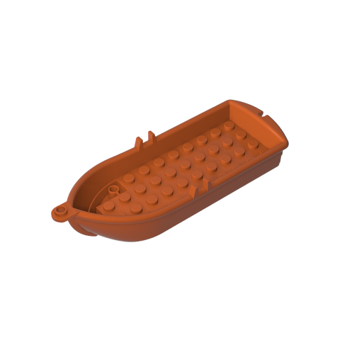 Gobricks,Boat/ Rowing Boat 14 x 5 x 2 with Oarlocks [2 Hollow Inside Studs],2551