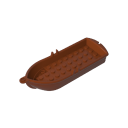 Gobricks,Boat/ Rowing Boat 14 x 5 x 2 with Oarlocks [2 Hollow Inside Studs],2551