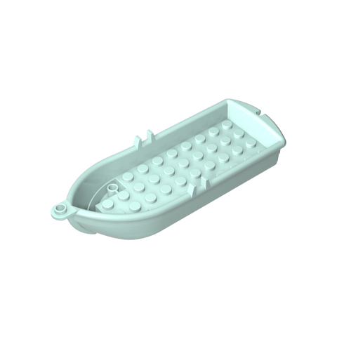 Gobricks,Boat/ Rowing Boat 14 x 5 x 2 with Oarlocks [2 Hollow Inside Studs],2551