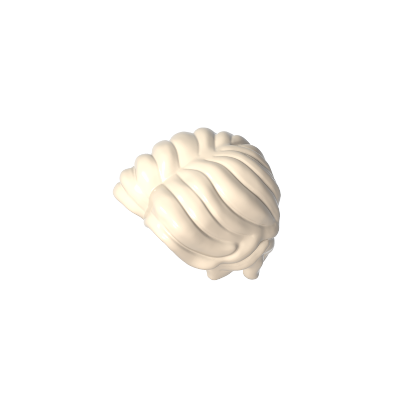 Gobricks,Minifig Hair Short Wavy with Center Part,26139