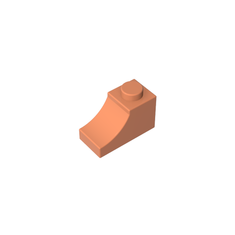 Gobricks,Brick Curved 2 x 1 with Inverted Cutout,78666