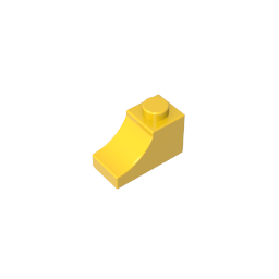 Gobricks,Brick Curved 2 x 1 with Inverted Cutout,78666