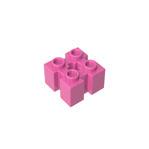 Gobricks,Brick Special 2 x 2 with Grooves and Axle Hole,90258,39683