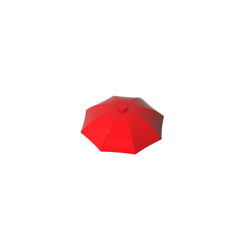 Gobricks,Equipment Umbrella Top with No Bottom Flaps, 6 x 6 with Top Stud,4094b,58572