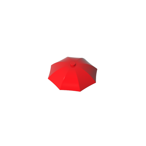 Gobricks,Equipment Umbrella Top with No Bottom Flaps, 6 x 6 with Top Stud,4094b,58572