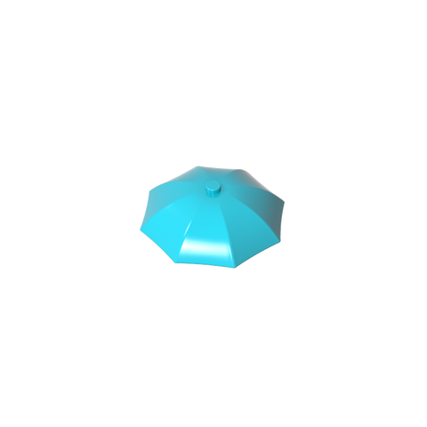 Gobricks,Equipment Umbrella Top with No Bottom Flaps, 6 x 6 with Top Stud,4094b,58572