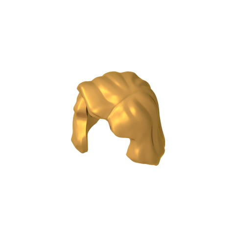 Gobricks,Minifig Hair Mid-Length with Part over Front of Right Shoulder,85974