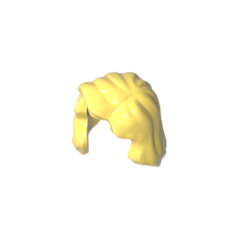 Gobricks,Minifig Hair Mid-Length with Part over Front of Right Shoulder,85974