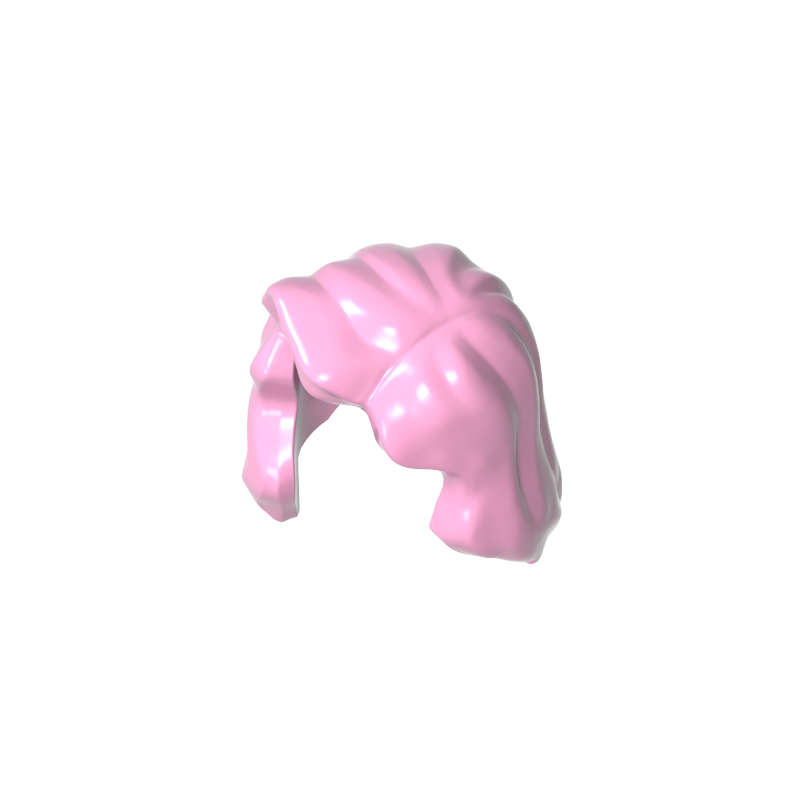 Gobricks,Minifig Hair Mid-Length with Part over Front of Right Shoulder,85974