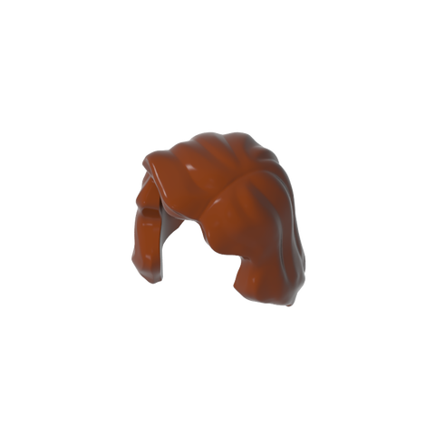 Gobricks,Minifig Hair Mid-Length with Part over Front of Right Shoulder,85974