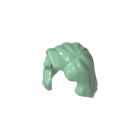 Gobricks,Minifig Hair Mid-Length with Part over Front of Right Shoulder,85974